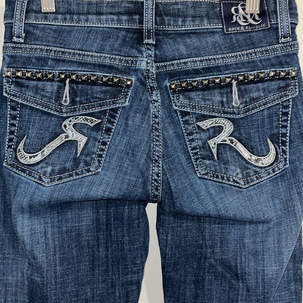 Rock Republic Womens Blue Studded Flare Jeans‎ - Picture 7 of 12